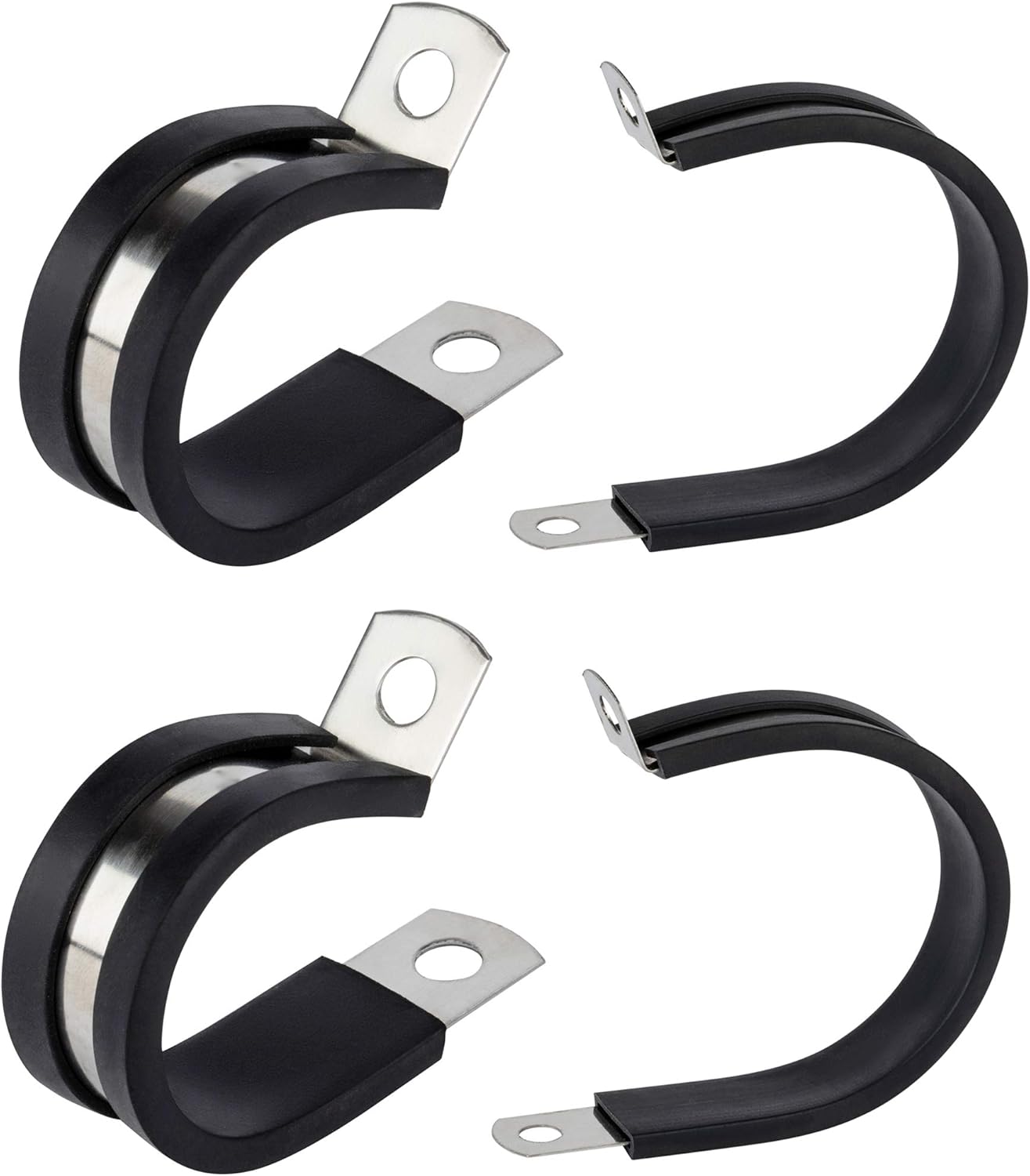 ISPINNER 36pcs 3/4 Inch Stainless Steel Cable Clamp, Rubber Cushioned Insulated Clamp, Metal Clamp, Tube Holder for Tube, Pipe or Wire Cord Installation (3/4 Inch)